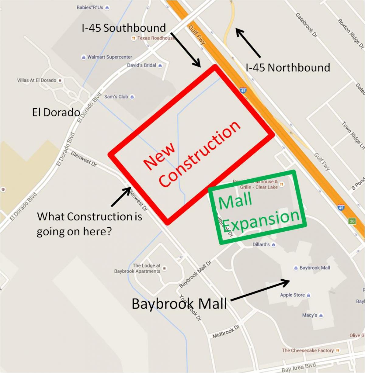 kaart van Baybrook mall