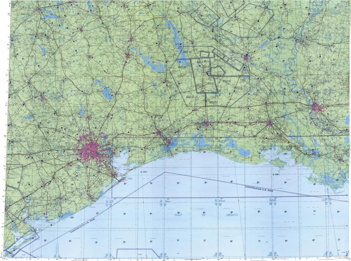 topografiese kaart van Houston