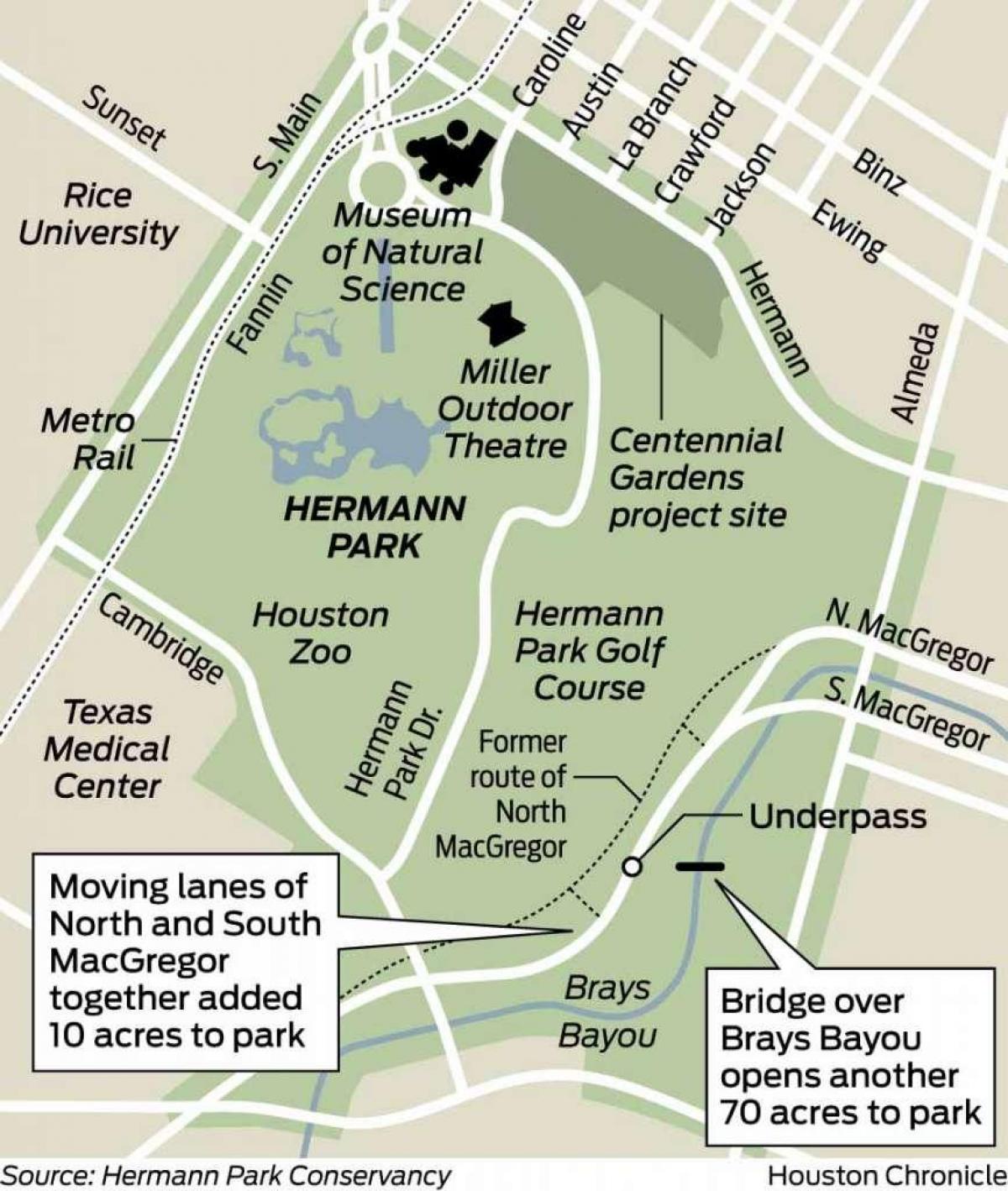 kaart van Hermann park