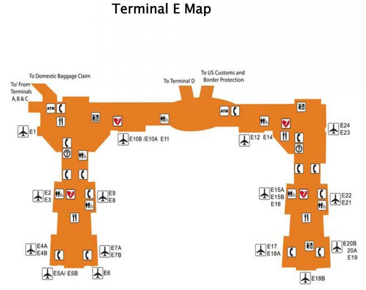 Houston lughawe terminale e-kaart