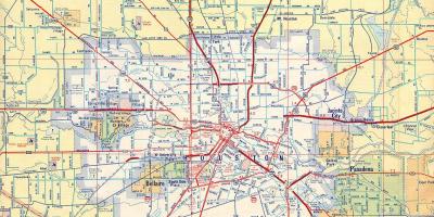 Kaart van Houston snelweë