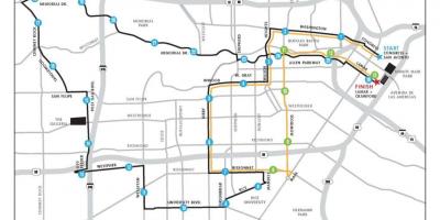 Kaart van Houston marathon