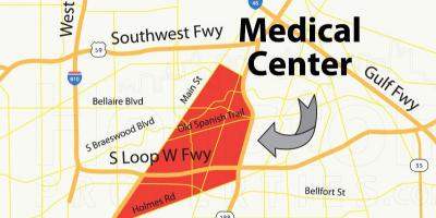 Kaart van Houston mediese sentrum
