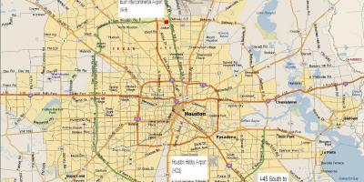 Kaart van Houston metro-gebied